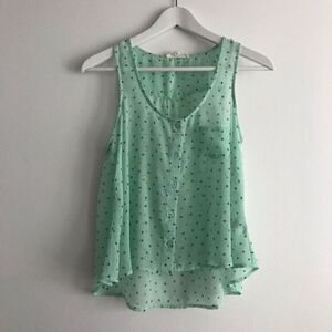 5/$15 Iris‎ Log Angeles Dots Sheer Blouse Top
